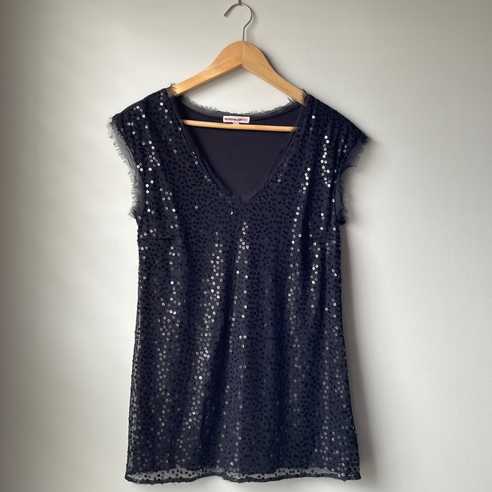 Women's Sleeveless Sparkle Shimmer Camisole Vest Sequin Cocktail Party Shirt